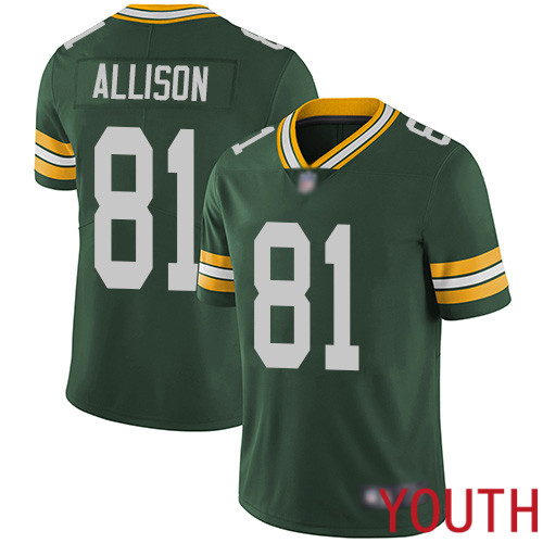 Green Bay Packers Limited Green Youth #81 Allison Geronimo Home Jersey Nike NFL Vapor Untouchable->youth nfl jersey->Youth Jersey